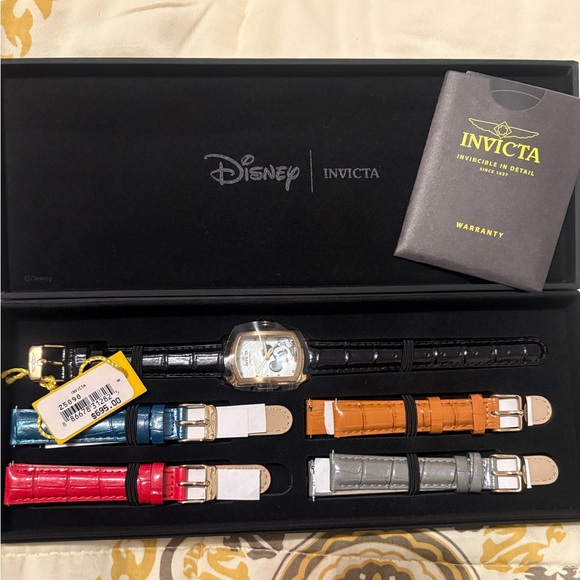 Invicta Men's Watch Set with Black Blue Red Orange Gray Straps
